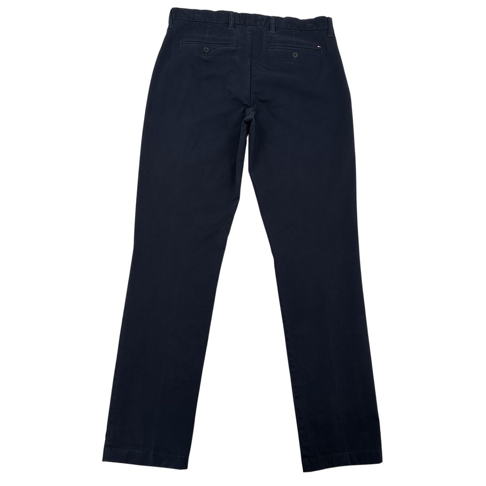 Tommy Hilfiger Navy Blue Regular Fit Stretch Chinos Pants Comfy Mens Size 32x34